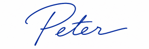 Peter Jones, author, property investor and ex-Chartered Surveyor blue signature