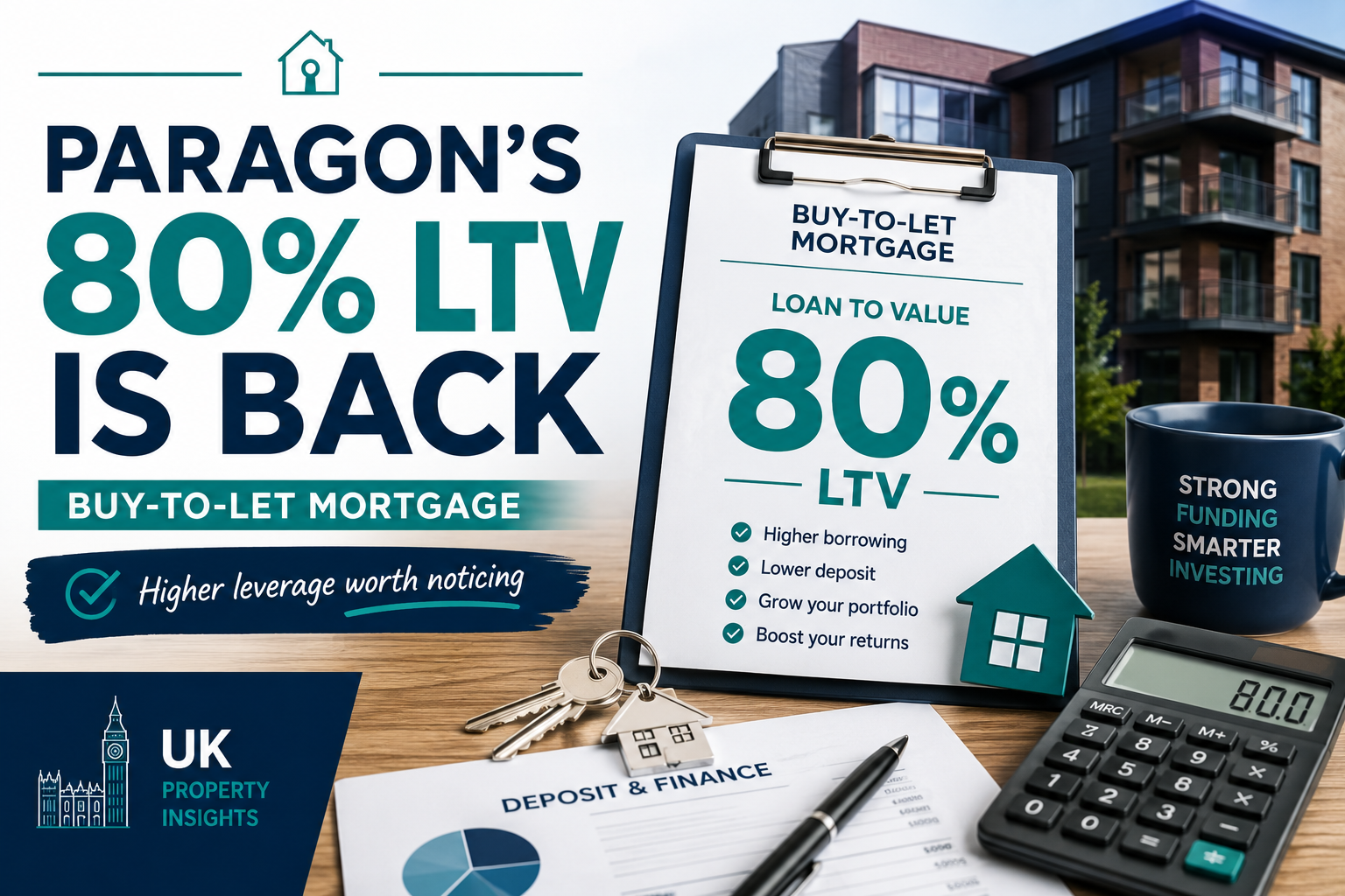 Featured image for a buy-to-let article about a Paragon mortgage product, showing UK property imagery and mortgage deal graphics.